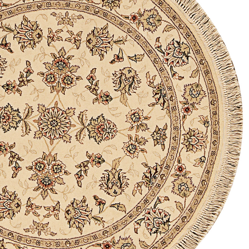High-Quality Hand-Knotted Ivory Area Rug