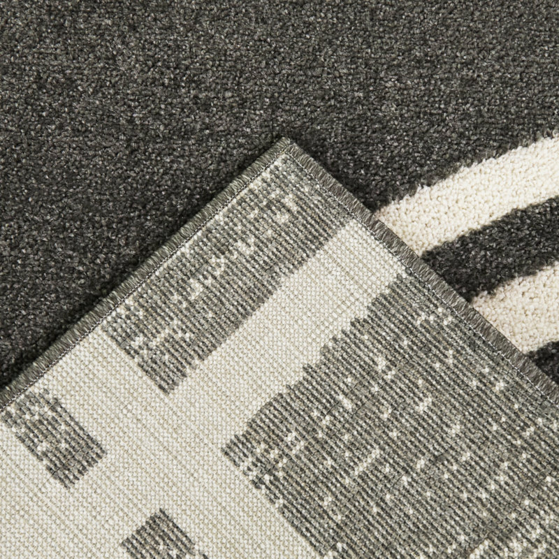 Tapis arqué noir / blanc Ferry, Rectangle 5 pi 3 po x 7 pi