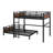 Metal Separable Bunk Beds With Raised Security Fence-568429677