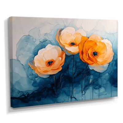 Aquarelle de fleurs de renoncule, rivière IV - art mural Renoncule