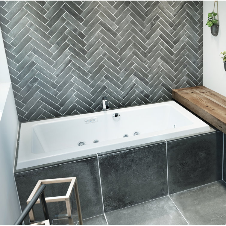 Sia® Chroma LCD Whisper 72" L x 42" W Drop In Combination Bathtub