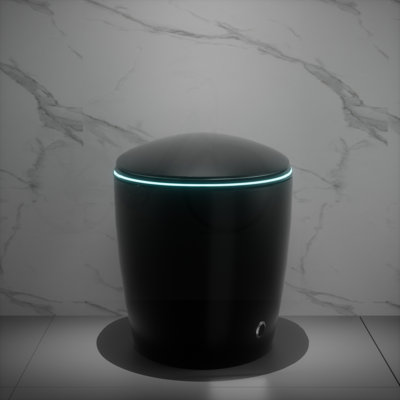 Unique Smart Bidet Toilet in Black with Auto Open/Close and Side Touch Buttons