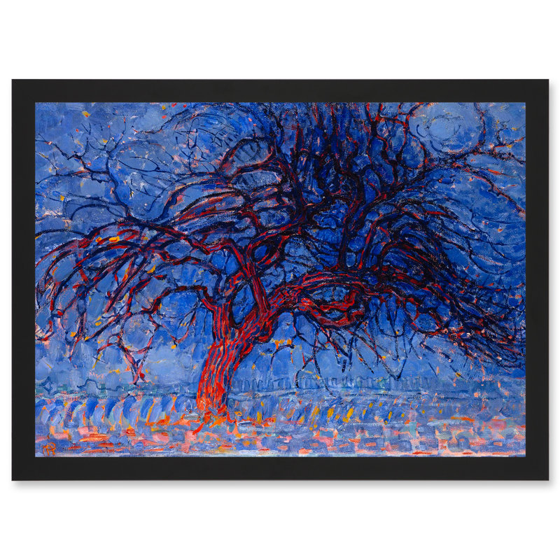 Piet Mondrian 1908 Evening Red Tree Painting Artwork Framed A3 Wall Art Print