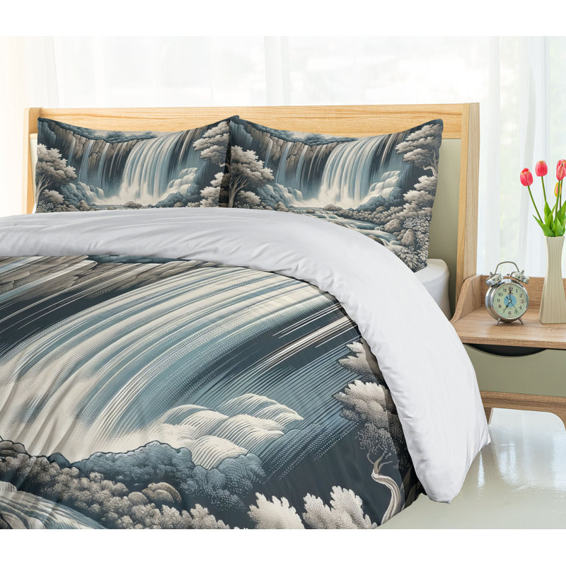 Landscape Duvet Cover, California King Duvet Cover + 2 Standard Shams