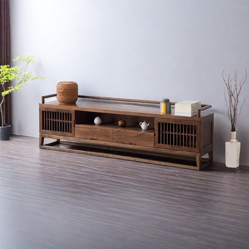 Grille design practical TV cabinet, 78.74"