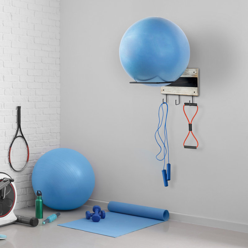 Wall Mounted Multi-Use Sports Rack, Black/White