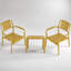 Ensemble chaise monoplace et table basse en polypropylène durable pour une utilisation polyvalente de détente à l'intérieur et à l'extérieur