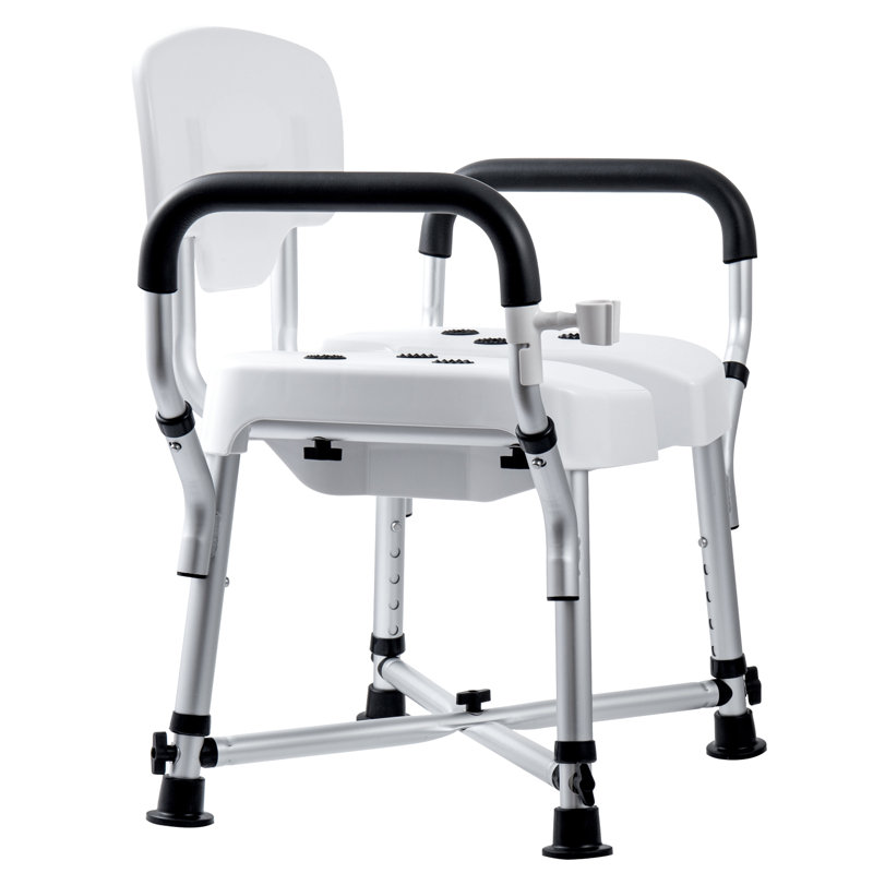 Professional 181.4 kg Adjustable Bathroom Shower Chair with Arms