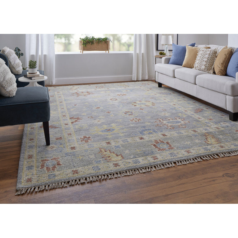 Fillmore Traditional Floral & Botanical, Blue/Taupe/Gray, 4' X 6' Accent Rug, Rectangle 8' x 10'