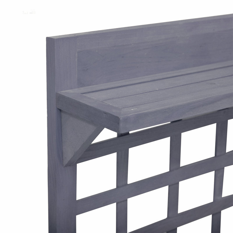 Lit de jardin surélevé de 41 pouces avec treillis sur roulettes, jardinière surélevée en bois pour fleurs, herbes et légumes, gris