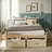  Platform Bed with 6 Storage Drawers - Modern Low-Profile Design & 350 lbs Capacity-265529897-265529893