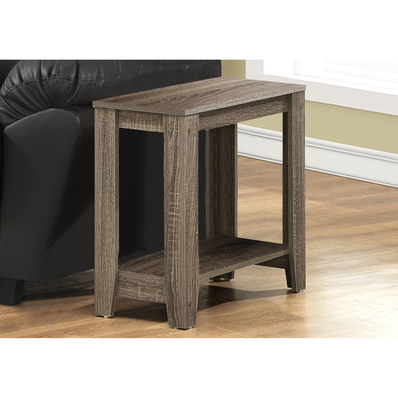 Transitional Family Room End Table - Dark Taupe Laminate Finish For Living Room, Bedroom, Den
