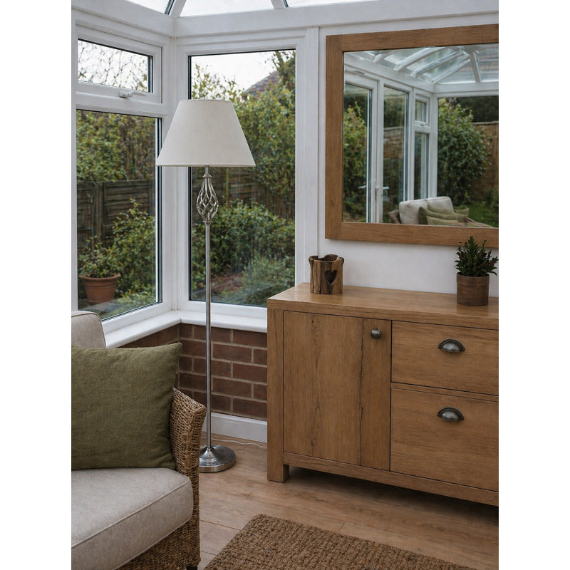 Bratton 155cm Traditional Twist Floor Lamp, Silver