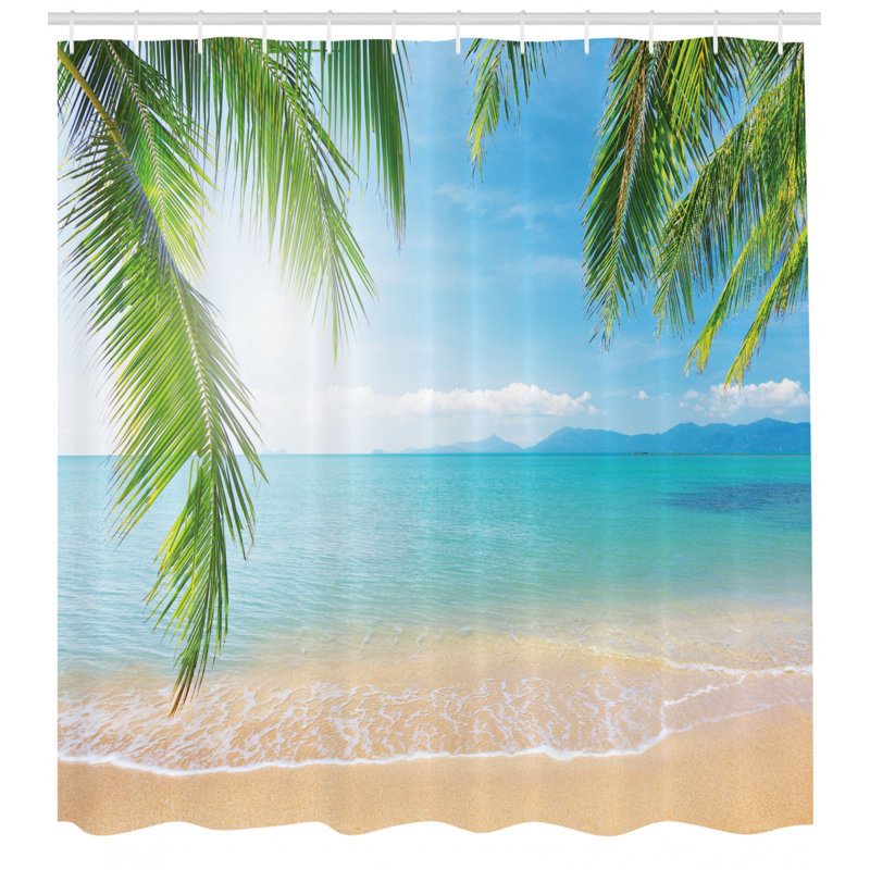 Shower Curtain with Hooks Included, 75" H x 69" W