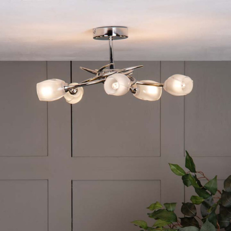 Thea Glass Semi Flush Mount