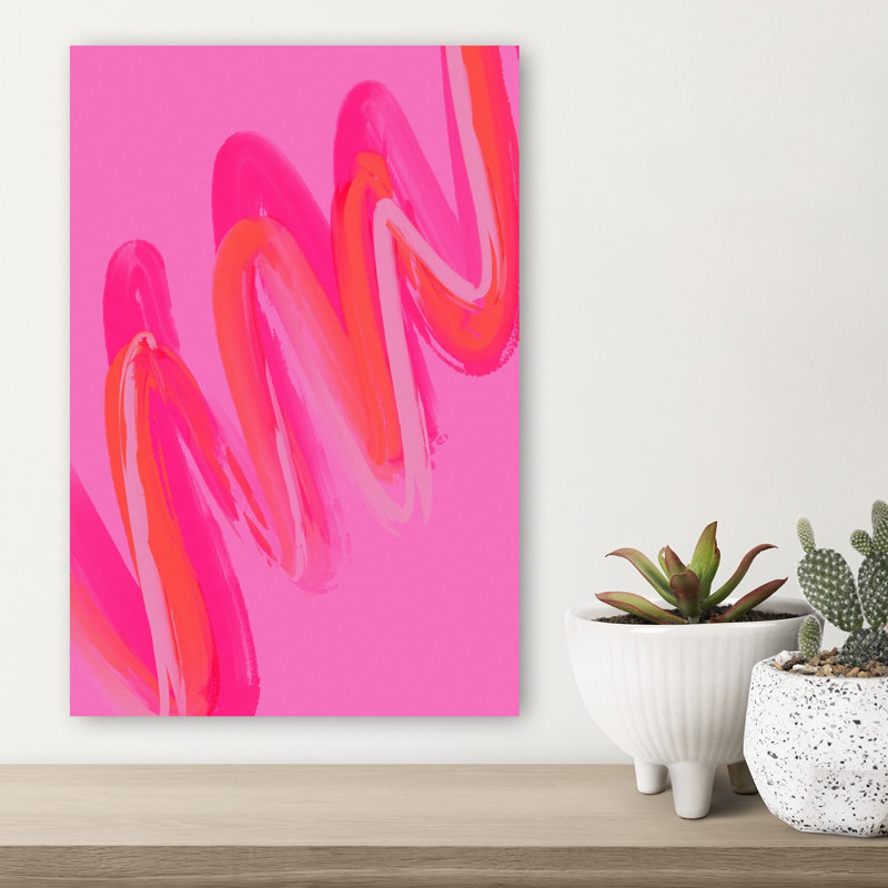 Untitled Abstract Bold Colorful Lilac Violet Wall Art Print 1 Piece Wrapped Canvas Wall Art, 45.72cm H x 30.48cm W