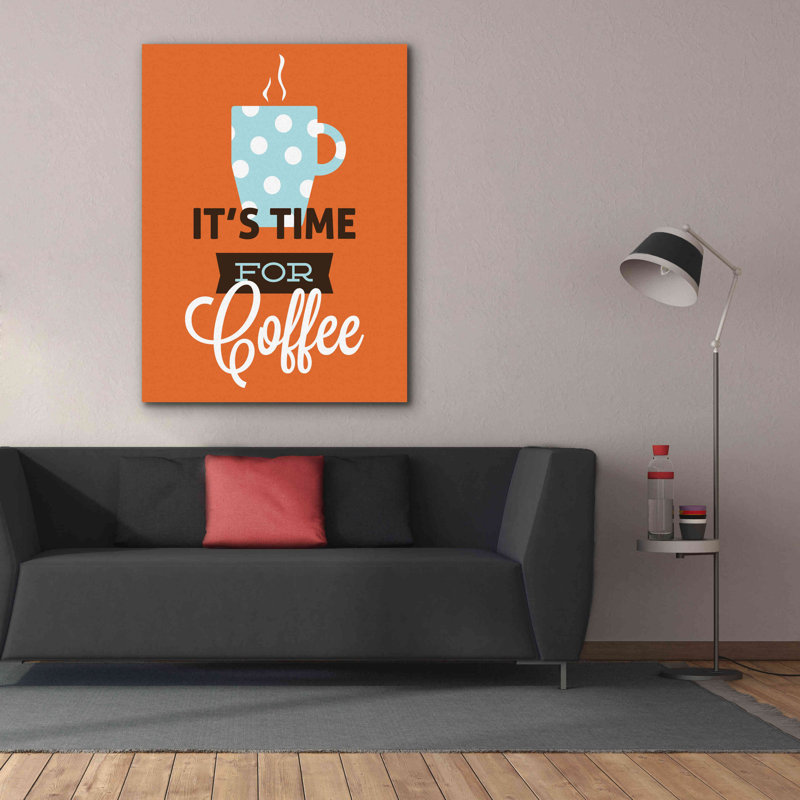 «Coffee Time (Orange)» par Genesis Duncan, estampe numérique sur toile, H 54 po x l 40 po x P 1,5 po