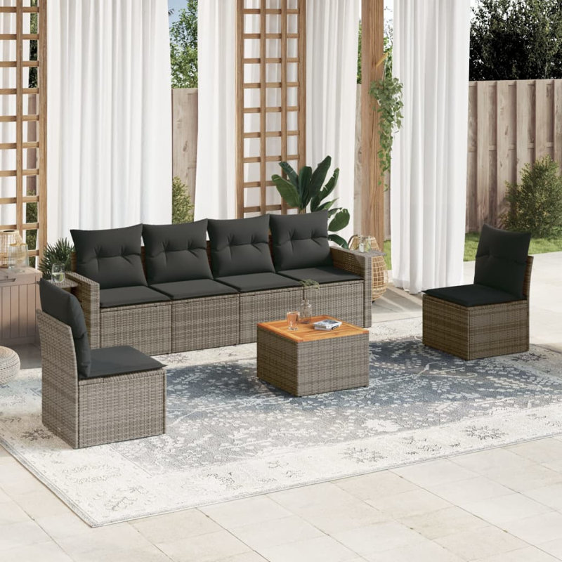 Ensemble de canapé de jardin Vidaxl gris