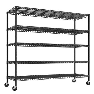 Heavy-Duty Height Adjustable Shelving Unit With Wheels, Levelling Feet