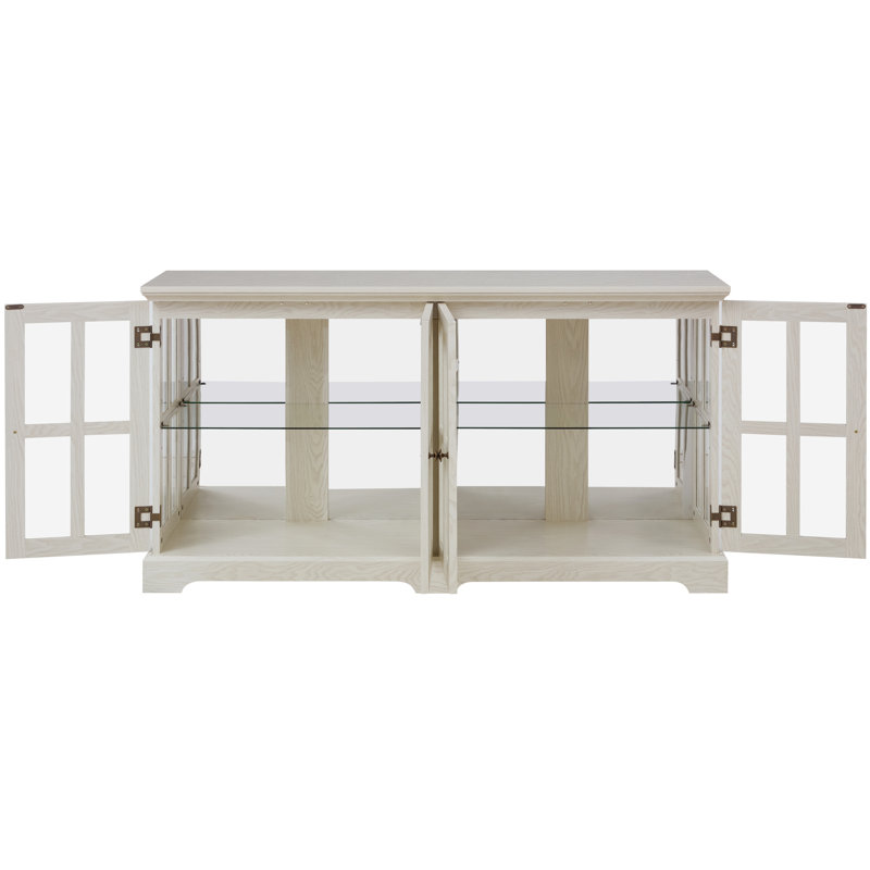 Vitrine antique avec lumières DEL télécommandées et tablettes réglables aspect blanc élégant