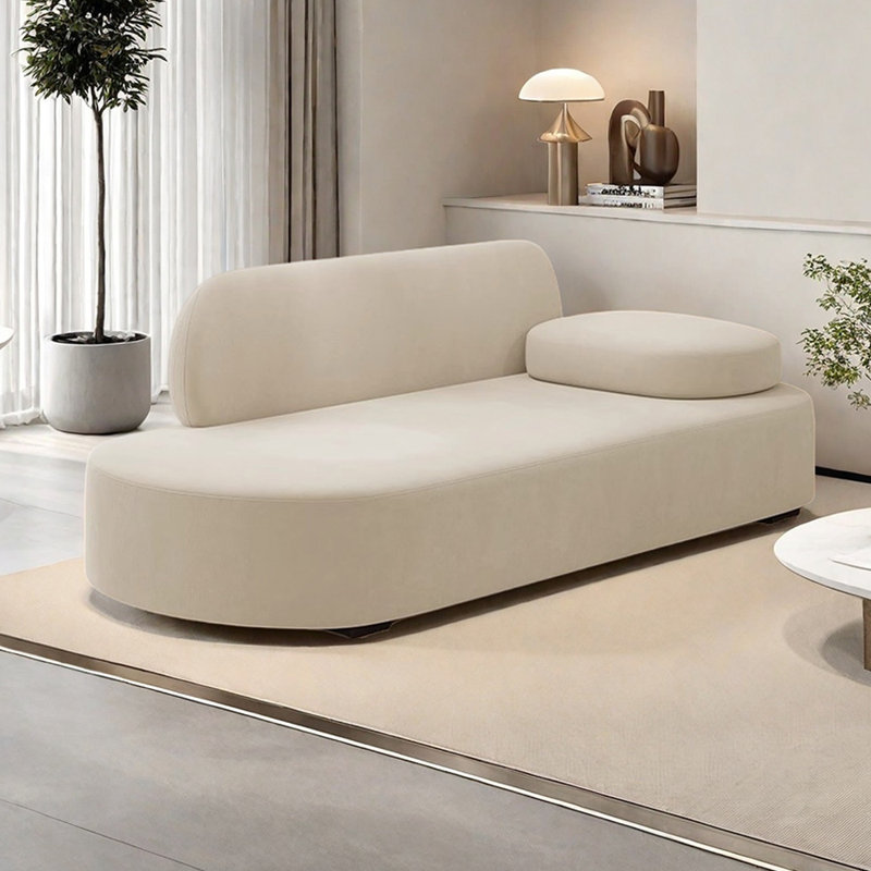 Méridiennes d'intérieur avec appui-tête mobile Finck, Orienté à droite, Beige