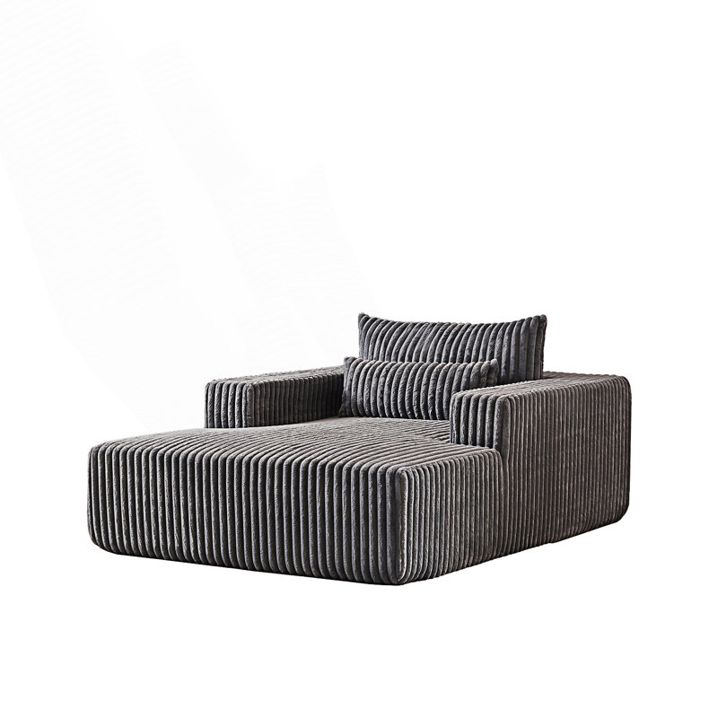 Méridienne, canapé-lit moderne moelleux, Gris