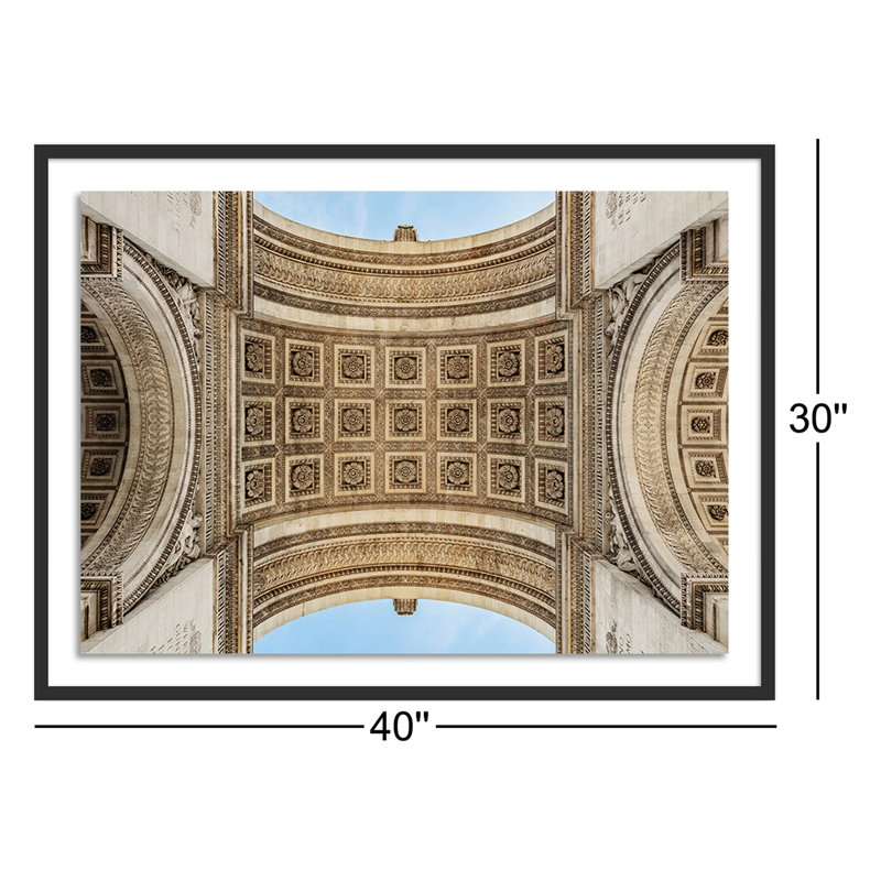 Arc De Triumphe Print by Guy Sargent, Black, 30" H x 40" W x 2.5" D