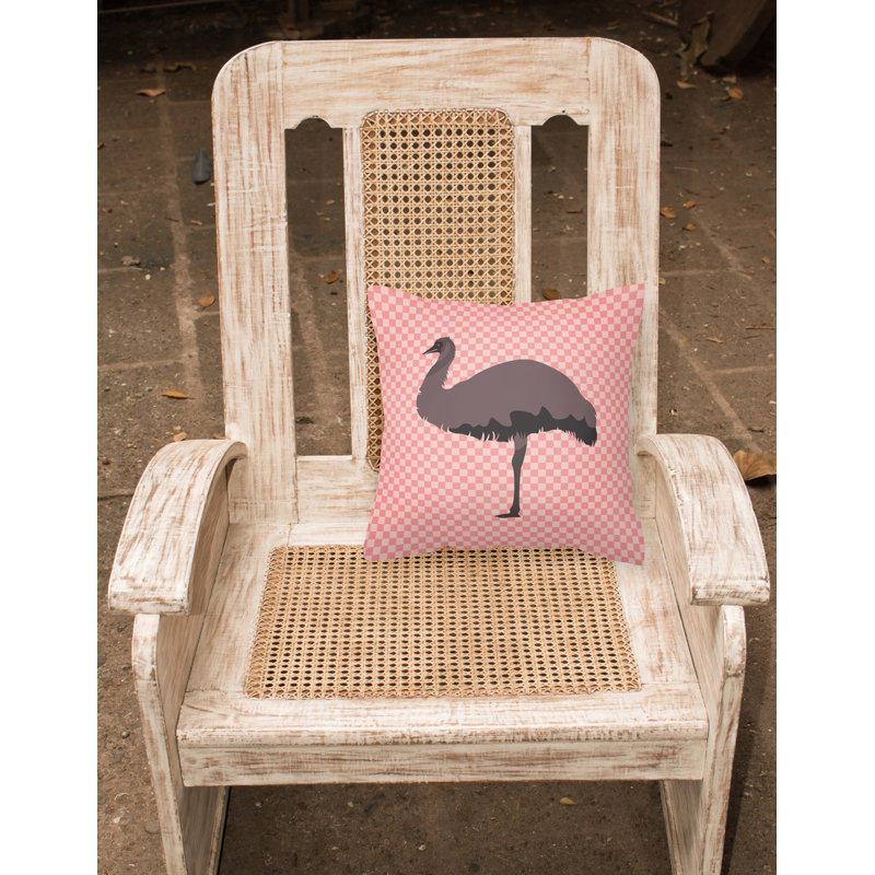 Coussin extérieur à damier ume, Rose, 18 po x 18 po