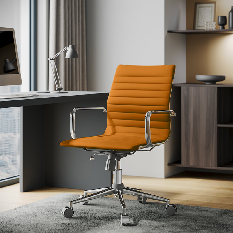 Rogalski Task Chair, Terracotta, Silver