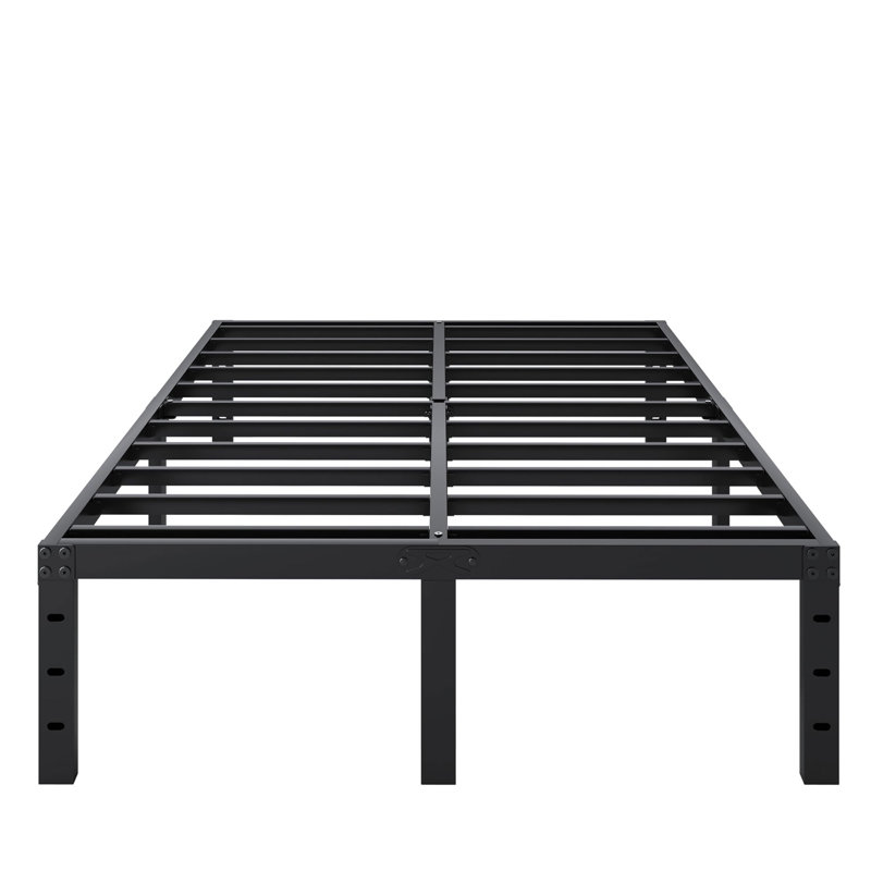 Alwyn Home Bed Frame No Box Spring Need 16 Inch Heavy Duty Tall Platform Bed Frame, Queen