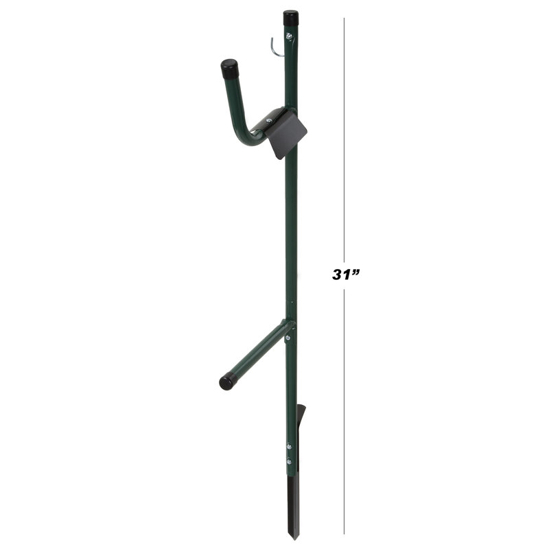 Water Hose Holder - Easy-to-Install Garden Hose Storage Metal Rack with Stake - Outdoor Hose Reel