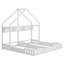 Lits plateforme Wood House, deux lits partagés avec tablettes et garde-corps