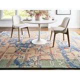Great Bay Hand-Tufted New Zealand Wool Rug High-Low Textured Abstract Bordered