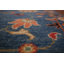 Tapis bleu à motif floral et teinture végétale Ziegler