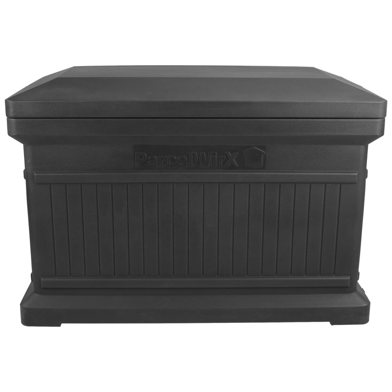 Rts Home Accents Eco Parcelwirx Vertical Large Package Delivery Box With Lift Off Lid, Black, 26" H x 33.5" D x 18" W