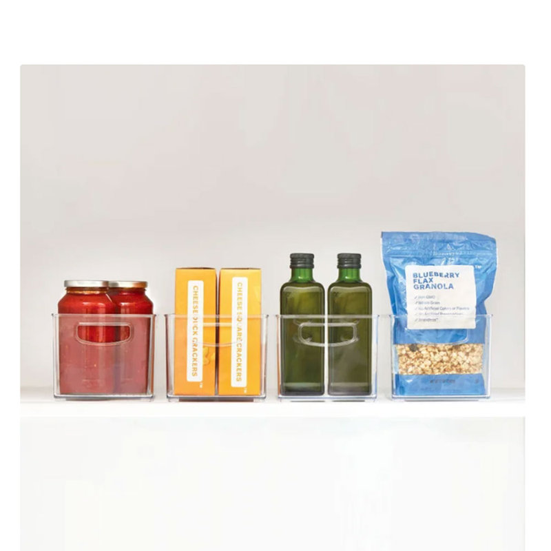 iDESIGN Linus Plastic Fridge/Pantry Kitchen Organizer Bins, Set of 4