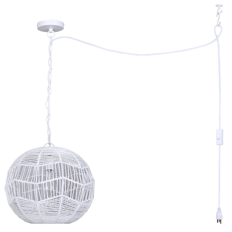 Valence 1 Light Cord Pendant, White