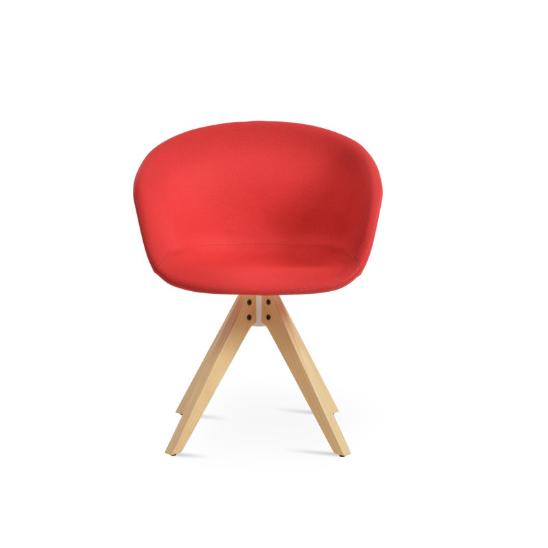 Fauteuil pivotant Tribeca Pyramid, Naturel, Rouge d’époque