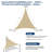 Sand 12x12x12 FT Triangle UV Block Sun Sail – Breathable Shade Cloth Canopy for Patio, Backyard, Deck, or Garden-126816680