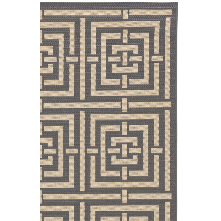 Arneshia Geometric Grey/Cream Indoor/Outdoor Area Rug
