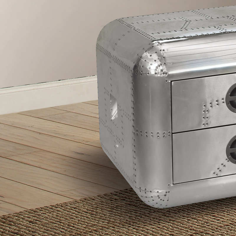 Aluminum 2-Drawer End Table
