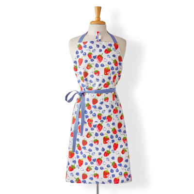 Tablier en coton à motifs de baies.