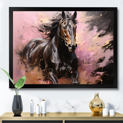" Pink Brown Horse Vibrant Pink Equine II "