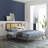 Kelsea Cane and Wood Platform Bed with Splayed Legs-678026018-678026044