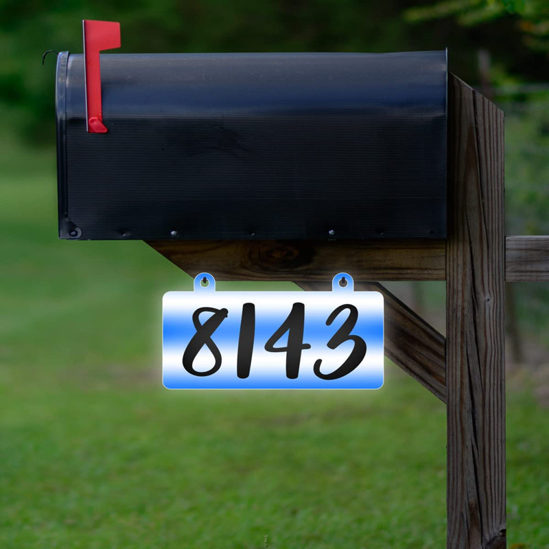 Plaque d'adresse sur 1 ligne, Bleu, Oui
