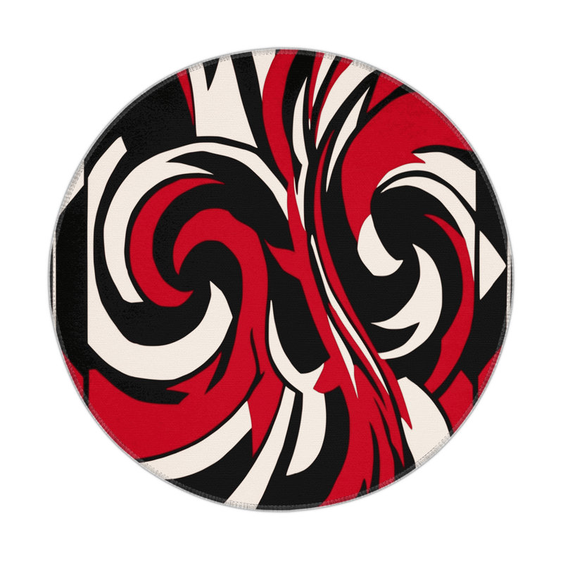 Midnight Phoenix Indoor And Outdoor Area Rug, Round 5'