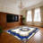 Ornate Blue And Gold Pattern Area Rug, Soft And Lightweight, Suitable For All Seasons, Easy To Maintain And Easy To Clean, Machine Washable Carpet Floor Mat, Suitable For Living Room, Bedroom, Dining Room, Balcony, Office, Room Decor, Home Decor, Outdoor-1562445198
