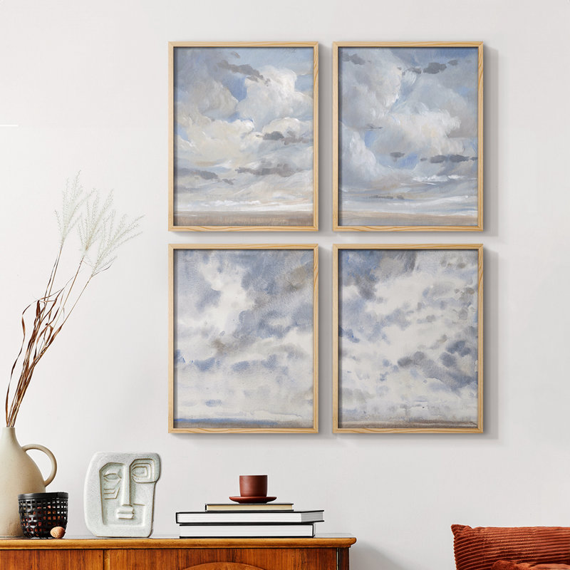 «Inkwell Intersect II», ensemble de 4 reproductions encadrées, Noir, H 28 po x l 22 po