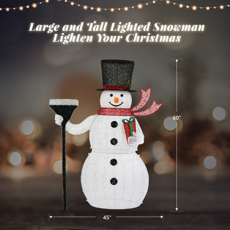 Décoration de Noël bonhomme de neige lumineuse 5 pi Raynham, H 60 po x l 45 po x P 23,62 po