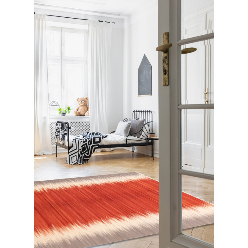 Kilim rouge Wilmette 6 pi 6 po x 9 pi 6 po